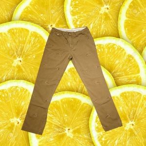 Ralph Lauren Brown Bird Print Pants 33x32